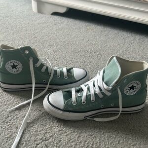 Sage green/ Teal Kids Converse